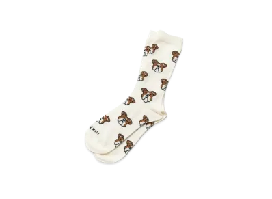 HUMAN MADE ANIMAL PATTERN SOCKS "White"