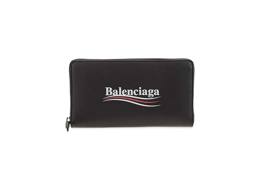 BALENCIAGA Political Campaign Zip Around Wallet "Black"