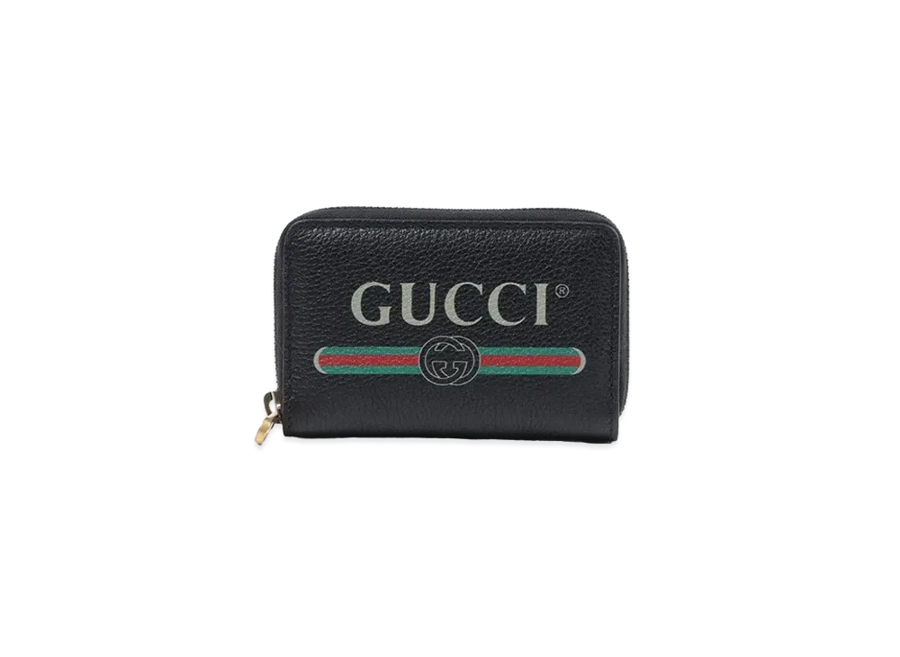 GUCCI Vintage Logo Print Coin Case "Black"