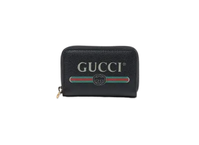 GUCCI Vintage Logo Print Coin Case "Black"