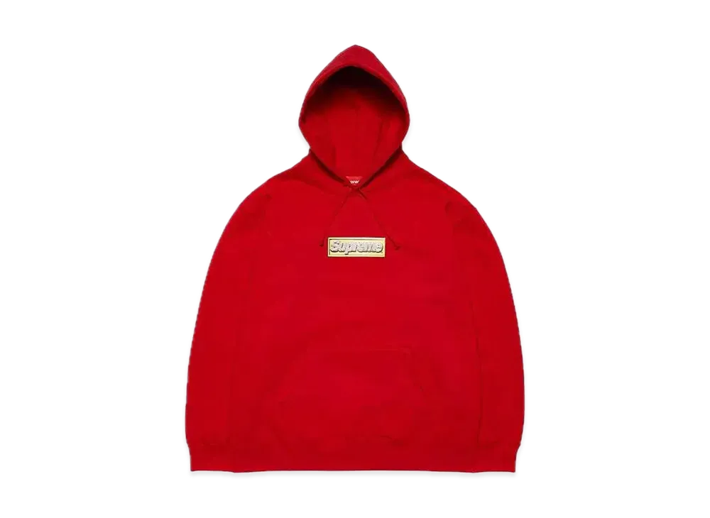 Supreme Bling Box Logo Hooded Sweatshirt "Red"