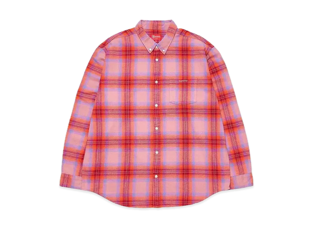 Supreme Brushed Plaid Flannel Shirt "Pink"