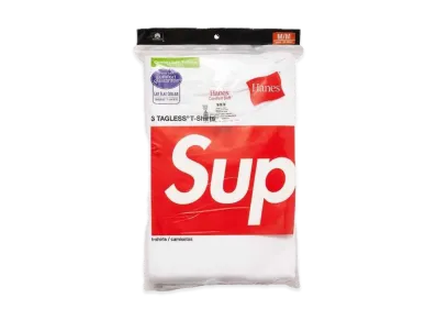Supreme x Hanes Tagless Tees (3 Pack) "White"