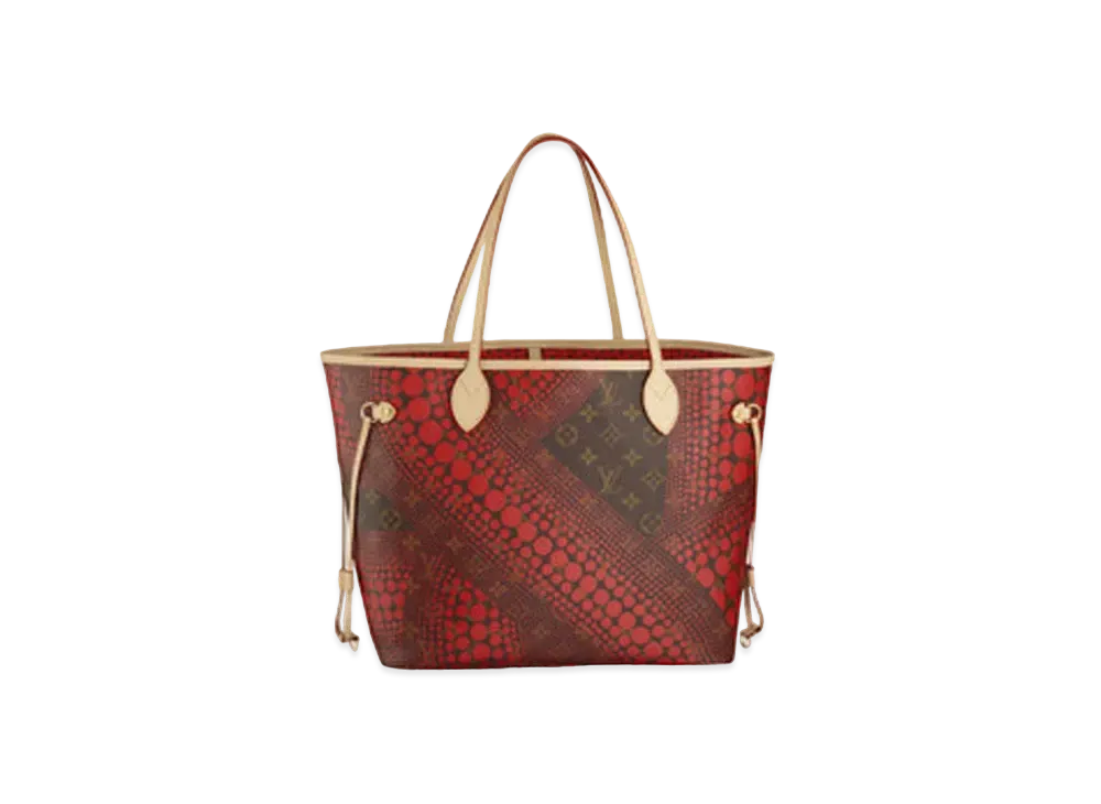 ルイヴィトン x 草間彌生 モノグラム ウェーブ ネヴァーフル MM "ルージュ" M40686