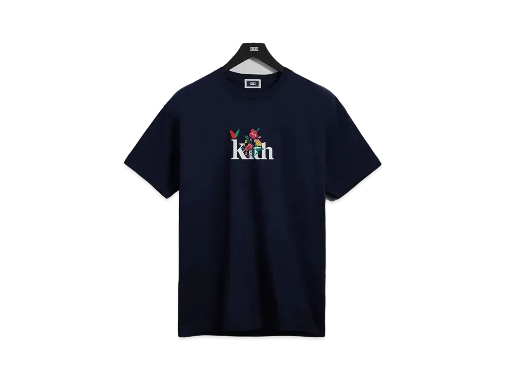 Kith Begonia Floral Serif Logo Tee "Nocturnal"