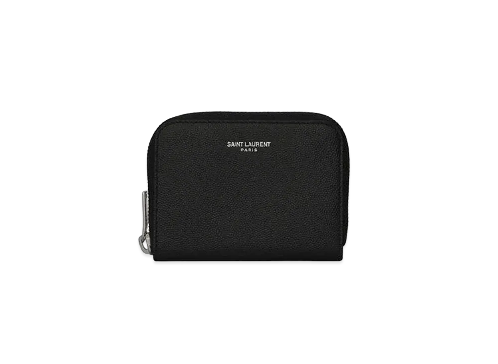 SAINT LAURENT Saint Laurent Paris Fastener Coin Purse "Black"