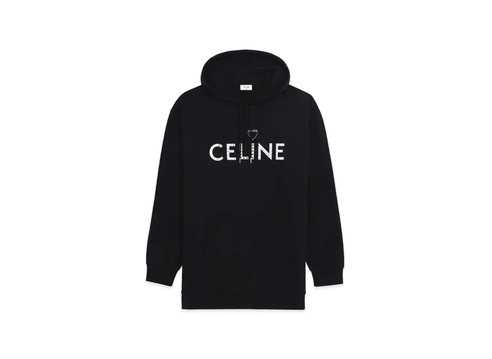 CELINE Hoodie In Cotton Fleece With Artist Print "Black/White"