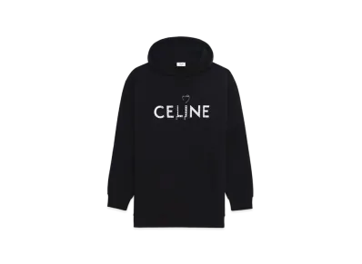 CELINE Hoodie In Cotton Fleece With Artist Print "Black/White"