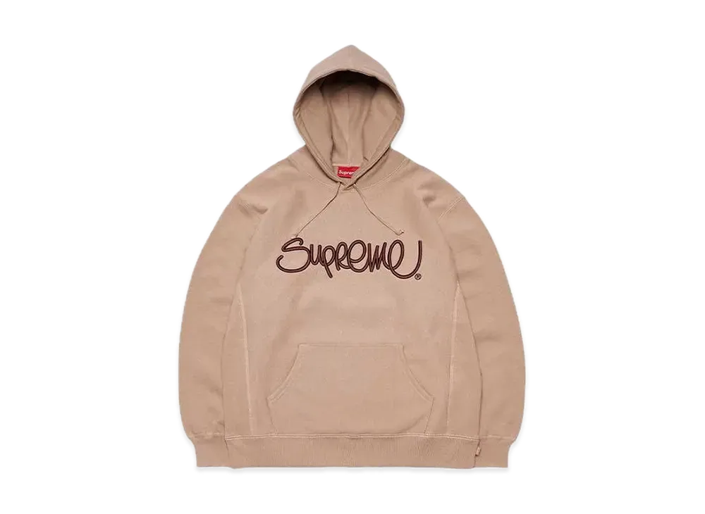 シュプリーム レイズド ハンドスタイル フーディー スウェットシャツ "ダーク トープ"