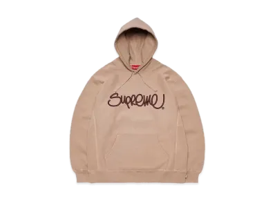 Supreme Raised Handstyle Hooded Sweatshirt "Dark Taupe"