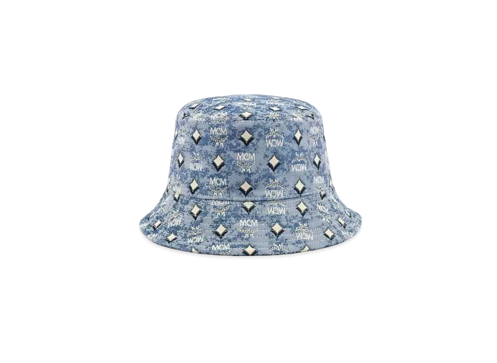 MCM Bucket Hat in Vintage Jacquard Monogram "Blue"