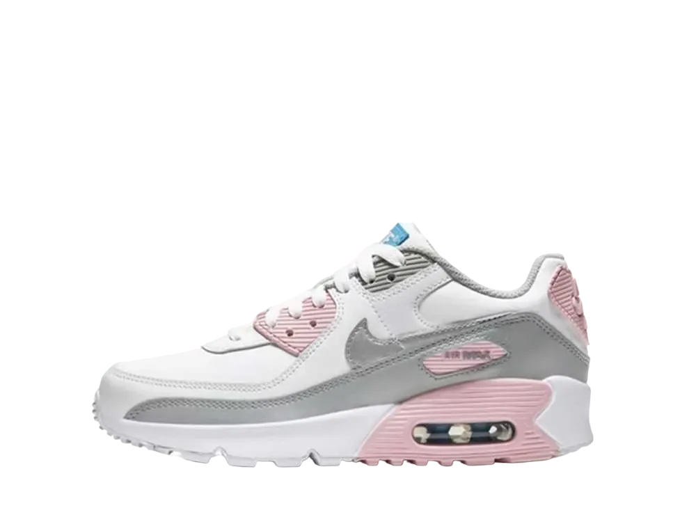 Nike GS Air Max 90 Leather "Metallic Silver/Pink"