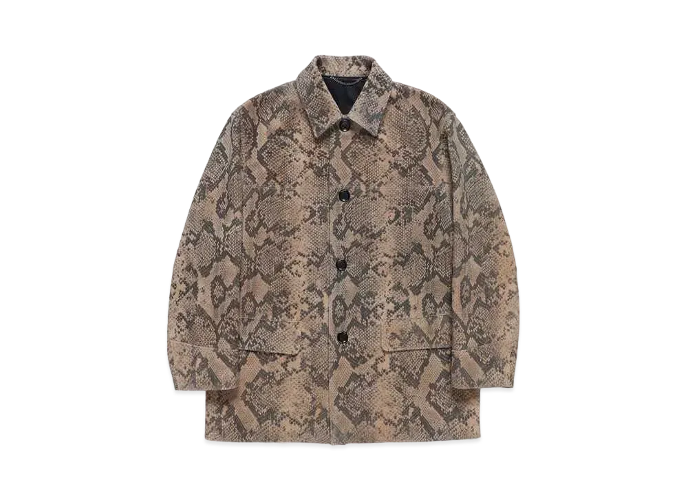 WACKO MARIA SUEDE LEATHER CAR COAT "Beige"