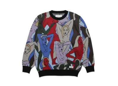 WACKO MARIA KNIT JAQUARD SWEATER "Blue"