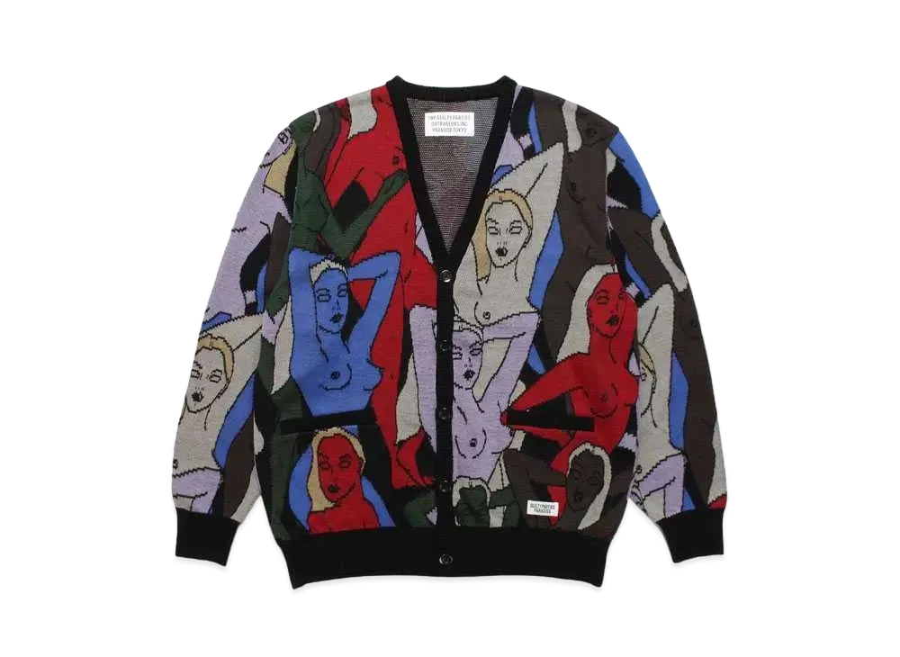 WACKO MARIA KNIT JAQUARD CARDIGAN "Black"