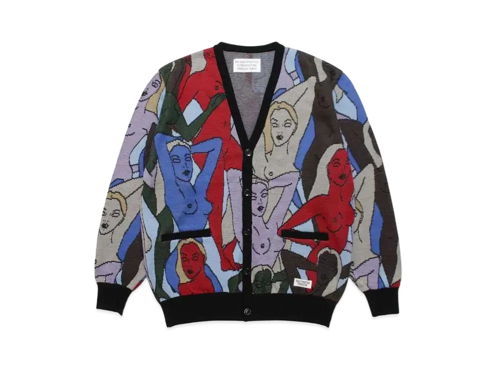 WACKO MARIA KNIT JAQUARD CARDIGAN "Blue"