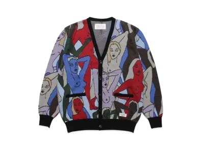 WACKO MARIA KNIT JAQUARD CARDIGAN "Blue"