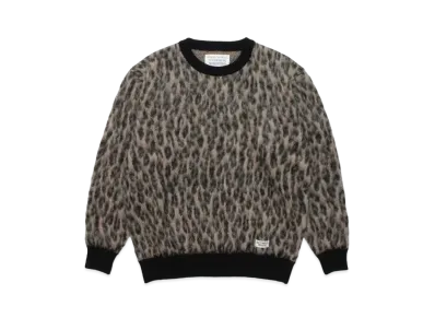 WACKO MARIA LEOPARD MOHAIR KNIT SWEATER "Beige"