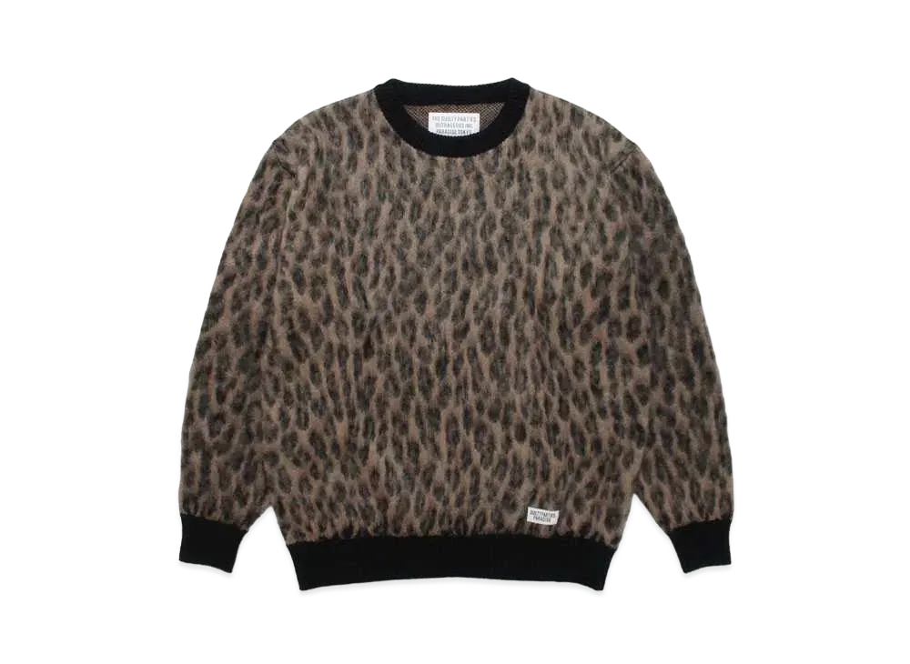 WACKO MARIA LEOPARD MOHAIR KNIT SWEATER "Brown"