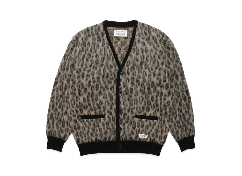 WACKO MARIA LEOPARD MOHAIR KNIT CARDIGAN "Beige"