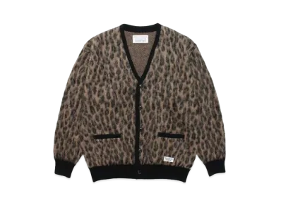 WACKO MARIA LEOPARD MOHAIR KNIT CARDIGAN "Brown"
