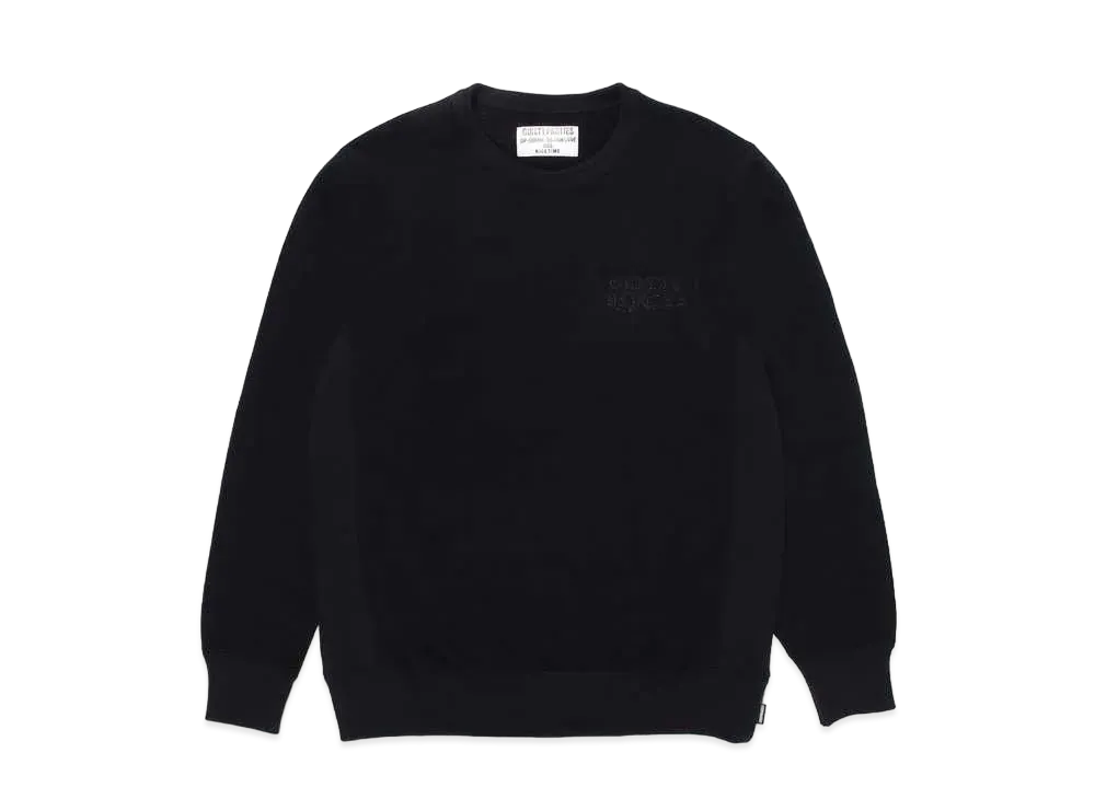 WACKO MARIA GP-C0001-BLANKLINE-BOB-NICETIME- / HEAVY WEIGHT CREW NECK SWEAT SHIRT"Black"