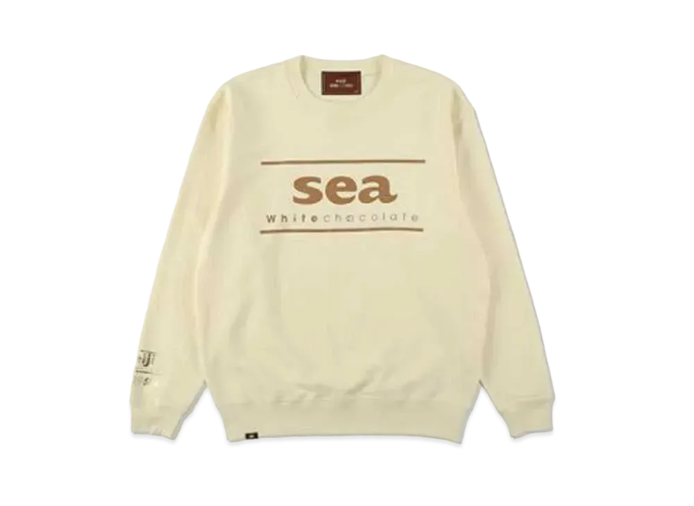 WIND AND SEA x meiji Crew Neck Sweat "White Chocolate"
