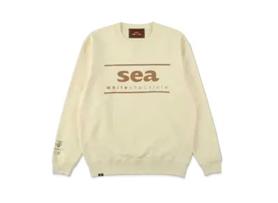 WIND AND SEA x meiji Crew Neck Sweat "White Chocolate"