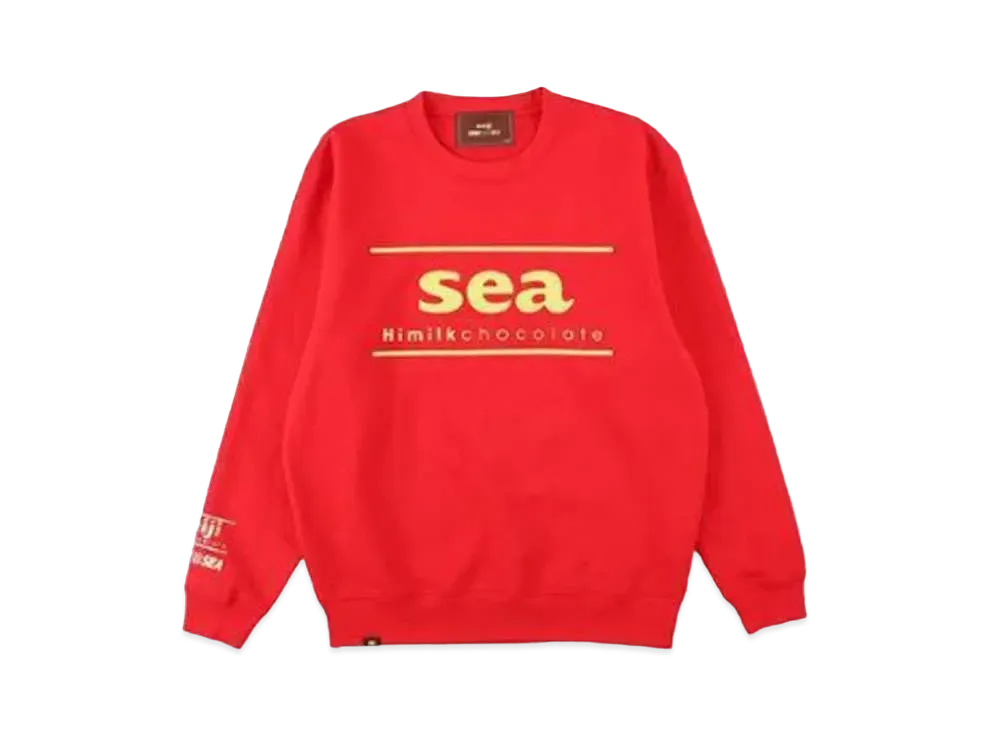 WIND AND SEA x meiji Crew Neck Sweat "Hi Milk Chocolate"