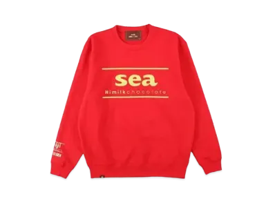 WIND AND SEA x meiji Crew Neck Sweat "Hi Milk Chocolate"