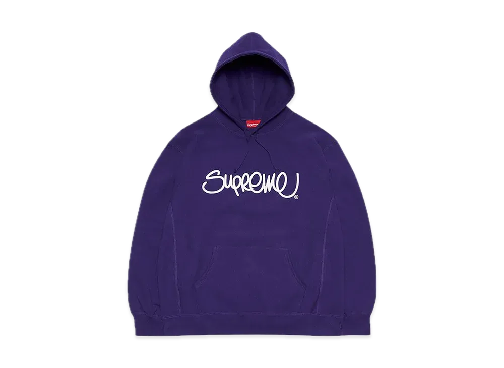 シュプリーム レイズド ハンドスタイル フーディー スウェットシャツ "パープル"