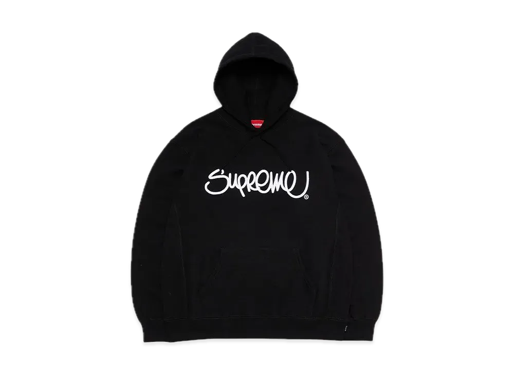 Supreme Raised Handstyle Hooded Sweatshirt "Black"