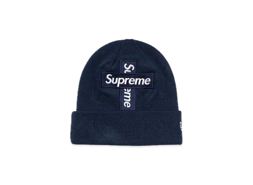 Supreme Beanie Navy Supreme New Era® Cross Box Logo Beanie 