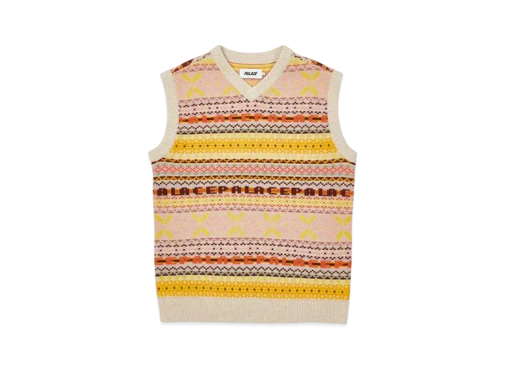 PALACE FAIRISLE KNIT VEST "Brown"