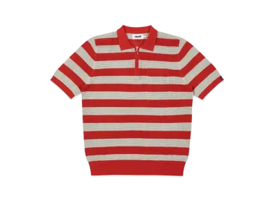 PALACE STRIPE MESH POLO "Red / Grey"