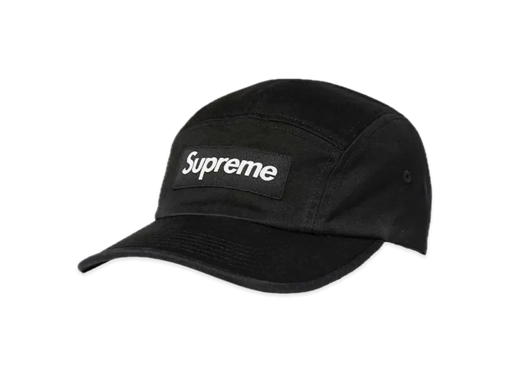 Supreme Washed Chino Twill Camp Cap "Black"(22SS)