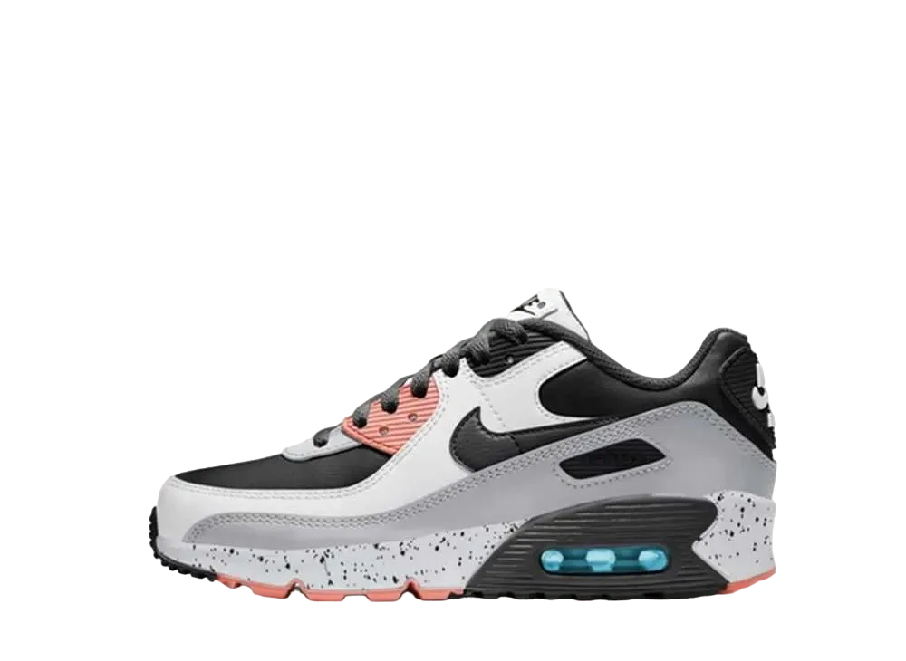 Nike GS Air Max 90 Leather "White/Turf Orange/Speckled"