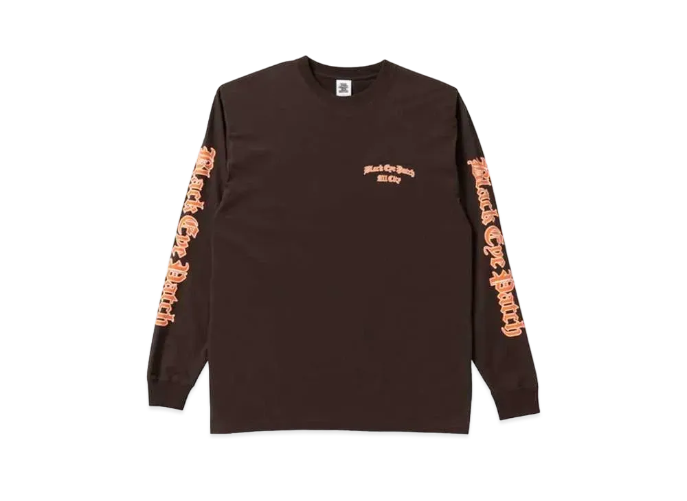 BlackEyePatch ALL CITY BLACKLETTER L/S TEE "Dark Brown"