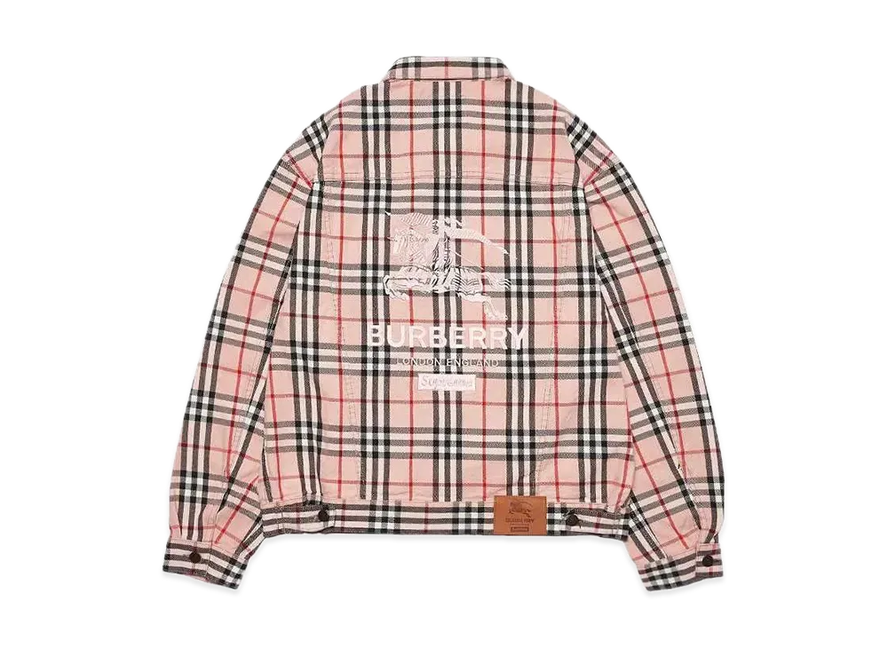 Supreme / Burberry Denim Trucker Jacket "Pink"