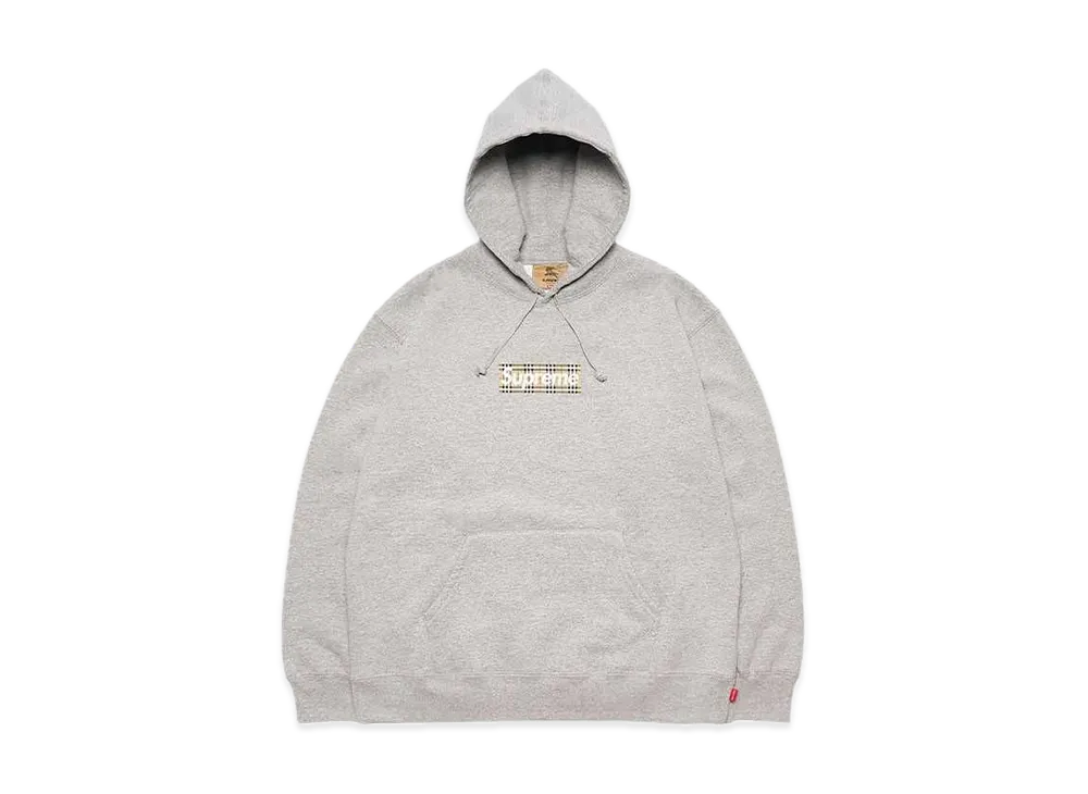 Supreme / Burberry Box Logo Hooded Sweatshirt "Heather Grey"