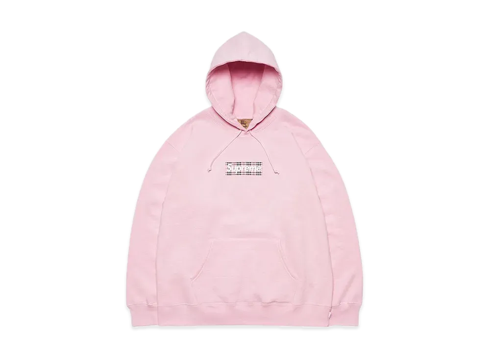 Supreme / Burberry Box Logo Hooded Sweatshirt "Pink"