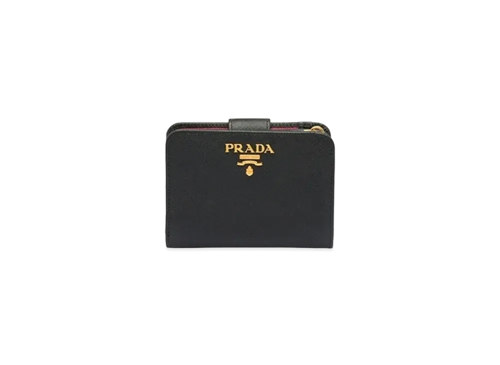 プラダ サフィアーノマルチカラー 財布 "ブラック/ピンク" 1ML018_ZLP_F061H