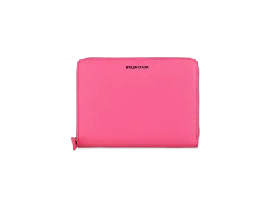 BALENCIAGA Leather Zip Around Wallet "Pink"