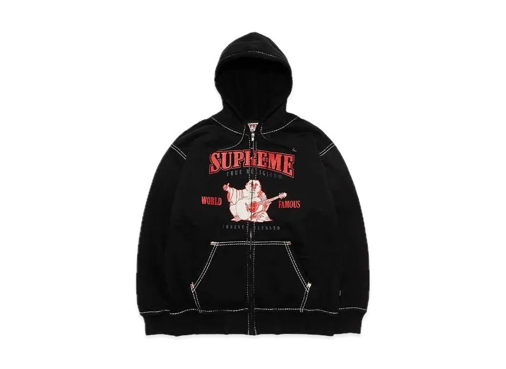 Supreme / True Religion® Zip Up Hooded Sweatshirt "Black"