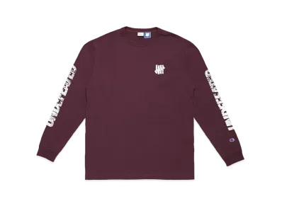 UNDEFEATED CHAMPION DISTRESSED LOGO LS TEE - C8-V405 "Burgundy"