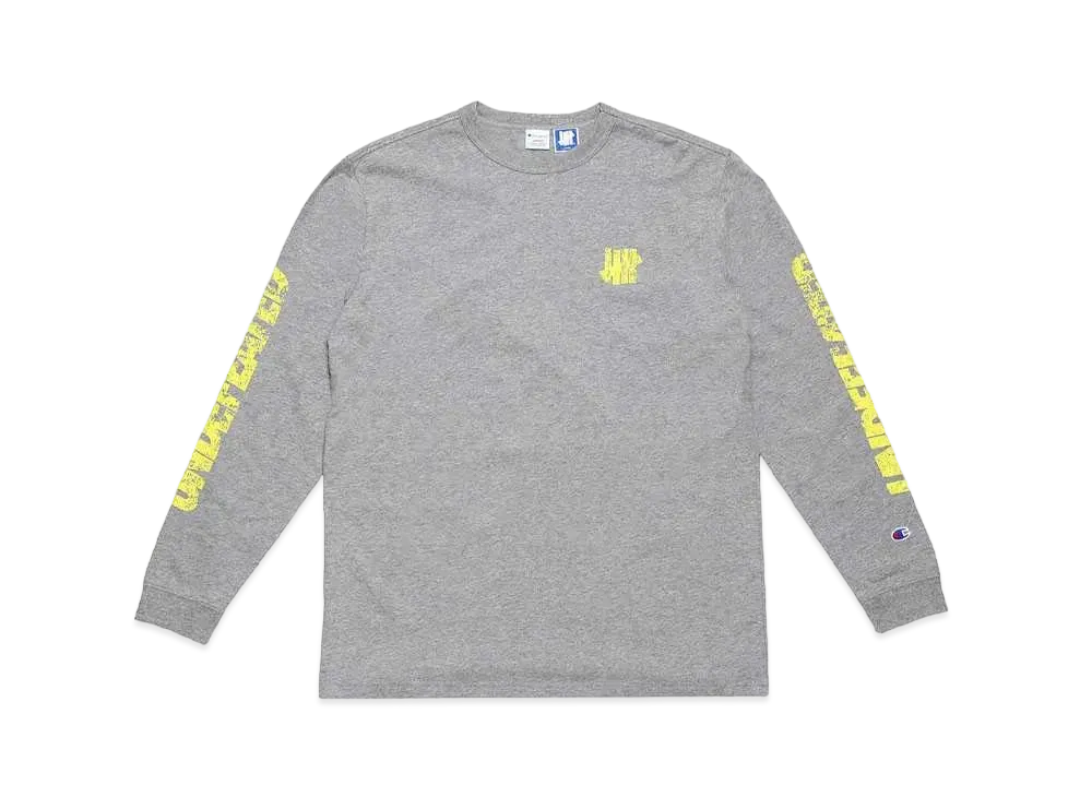 UNDEFEATED CHAMPION DISTRESSED LOGO LS TEE - C8-V405 "Gray"