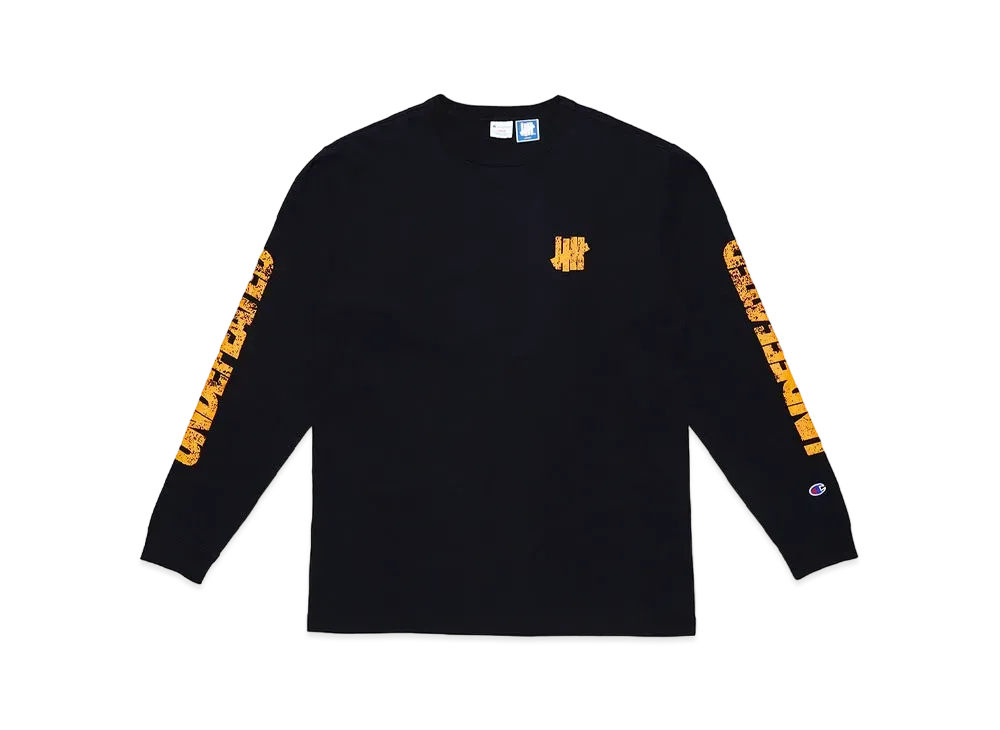 UNDEFEATED CHAMPION DISTRESSED LOGO LS TEE - C8-V405 "Black"