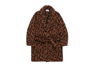 WACKO MARIA LEOPARD JACQUARD GOWN COAT "Brown"