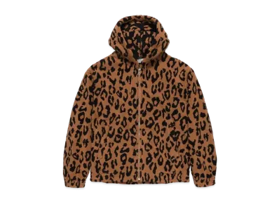 WACKO MARIA LEOPARD JACQUARD ZIP HOODED JACKET "Brown"