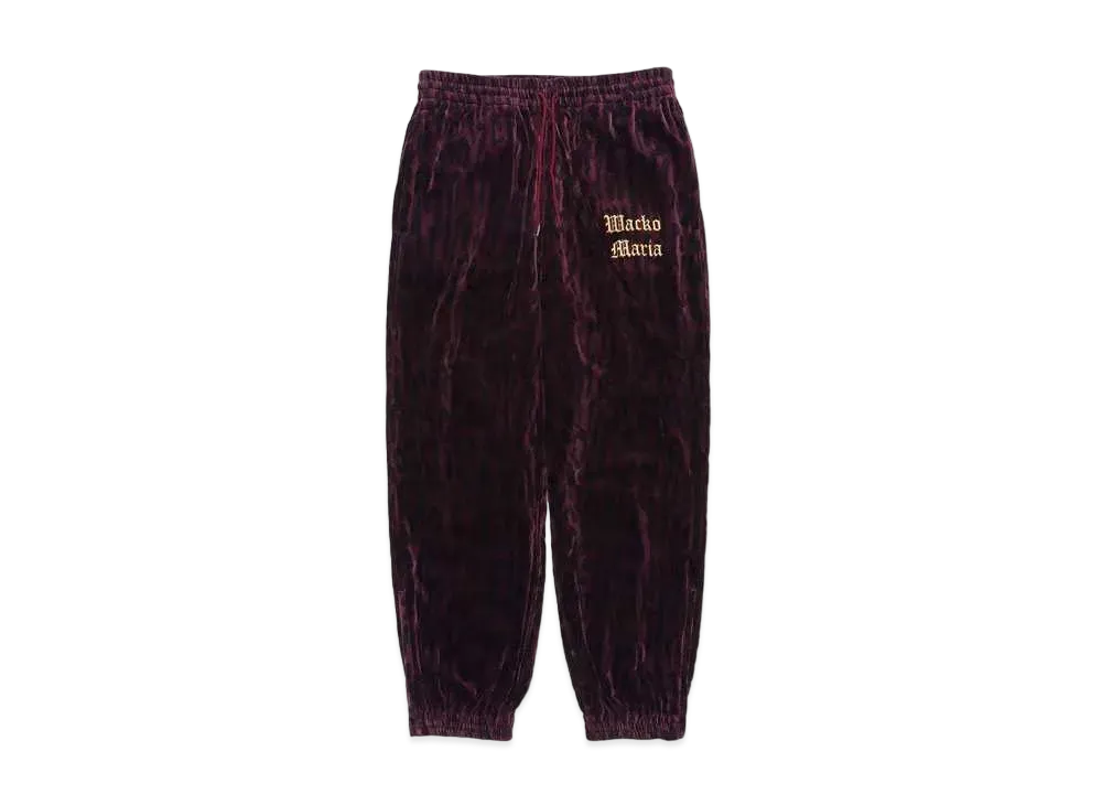 WACKO MARIA LEOPARD VELVET PANTS "Burgundy"
